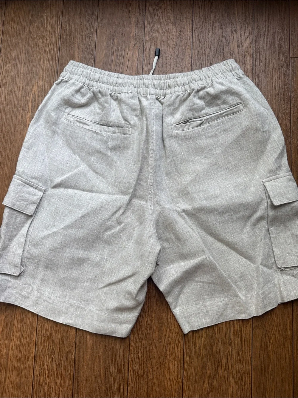 OndadeMar Linen Men's Casual Cargo Shorts Light Kahki Relaxed Fit